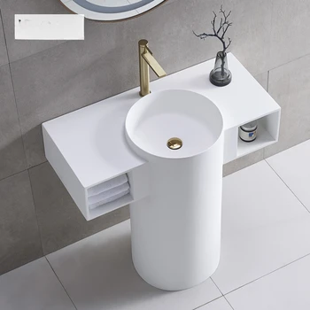 Индивидуальная круглая интегрированная напольная колонна для мытья рук, умывальника, балкона в ванной комнате, домашнего использования,
