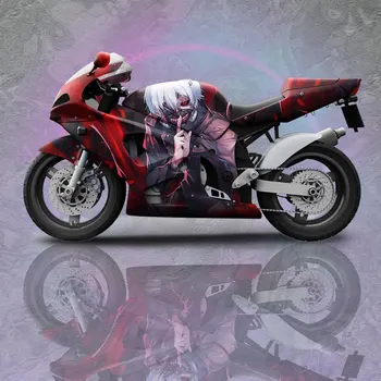 Наклейка на боковую дверь из фольги для аниме-мотоцикла Подходит для любого мотоцикла, Виниловая графика, Мультяшные Автозапчасти на заказ, наклейки на весь Кузов автомобиля