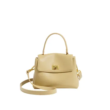 Текстурированная сумочка из мягкой воловьей кожи с золотой пряжкой, новая модная универсальная сумка-мессенджер на одно плечо