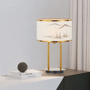 Новая китайская настольная лампа в Скандинавском Стиле, Прикроватная лампа для гостиной, Спальни, Персонализированная Простая Настольная лампа для гостиничного кабинета, Дизайнерская модель настольной комнаты