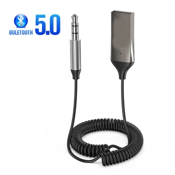 100шт Bluetooth Aux Адаптер Беспроводной Автомобильный Bluetooth Приемник USB с разъемом 3,5 мм Аудио Музыка Микрофон Адаптер Громкой Связи для Автомобильного Динамика