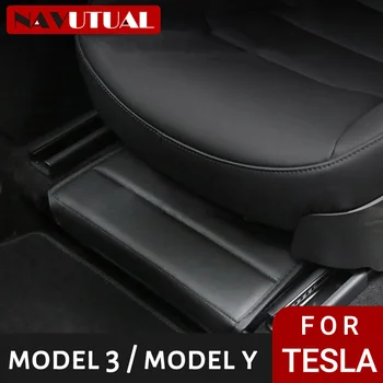 Для Tesla Model Y Коробка для хранения передних и задних сидений Кожаная Коробка для хранения большой емкости, органайзер