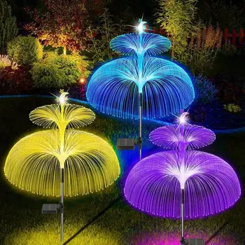 Солнечные светодиодные фонари в виде медуз, Уличный декор для сада, Газон, 7 Сменных цветов, Водонепроницаемый Декор для дорожки во внутреннем дворике, лампа с солнечными цветами