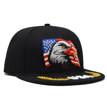 Мужская бейсболка с вышивкой в виде животного Американского Орла и флага США, Черная шляпа Дальнобойщика для мужчин, Летняя уличная бейсболка-кепка, мужская бейсболка