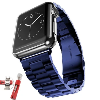 Ремешок из нержавеющей стали для Apple watch band 44 мм iwatch 40 мм 42 мм 38 мм Металлический Браслет smartwatch belt correa series 6 se 5 4 3
