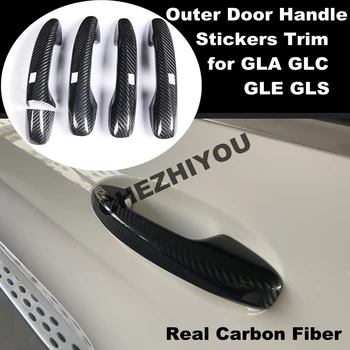 Наклейки На Наружную Дверную ручку автомобиля Из настоящего Углеродного волокна, Накладка Для Mercedes Benz CLA GLA GLC GLE GLS W118 X253 W167 EQC LHD