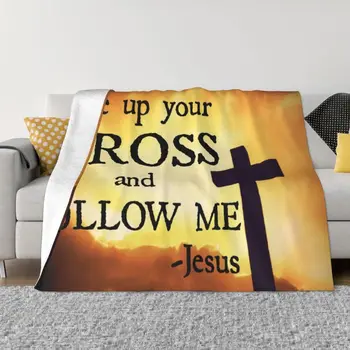 Религиозное христианское одеяло с Иисусом, Мягкое флисовое весенне-осеннее теплое фланелевое Покрывало для Дивана, Покрывало для офиса, спальни