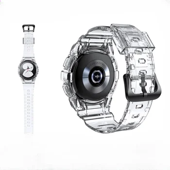 Подходит для ремешка для часов Samsung SAMSUNG Watch4, цельный прозрачный ремешок, цельный ремешок для часов Glacier, плоский ремешок для часов