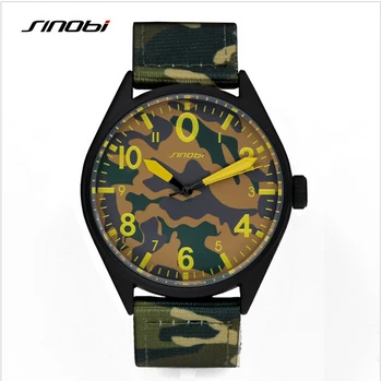 SINOBI Военные часы Мужские Люксовый бренд, Камуфляжные нейлоновые мужские часы, Водонепроницаемые спортивные часы Relogio Masculino Reloj Hombre