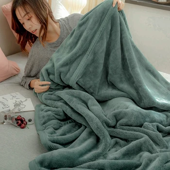 Одеяло зимнее коралловое двустороннее теплое фланелевое одеяло офисное ворсовое одеяло пушистое одеяло для кровати с защитой от скатывания легко моется