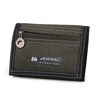 Мужской короткий кошелек Trifold с окошком для удостоверения личности, простая сумка-держатель для карт, Детский холщовый маленький карманный кошелек для монет