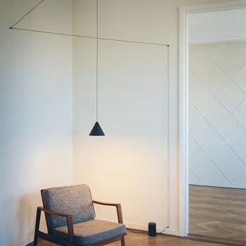 Скандинавский светодиодный подвесной светильник с геометрическим дизайном проволоки, художественная эстетика, Прикроватные бра для гостиной, подвесные светильники, светодиодное освещение