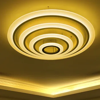 Роскошный круглый акриловый потолочный светильник из Алюминия, Модные потолочные светильники lamparas de techo, винтажные светильники lampara techo dormitorio